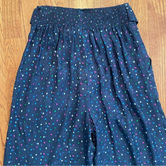 Rebecca Taylor Jacquard Silk Speckled Dot Pant in Navy Comb size 0 - Picture 8 of 13